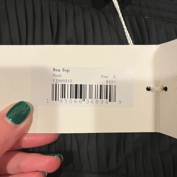 NEW Ulla Johnson Bea Top in Black, Size 6 - Picture 4 of 5